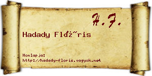 Hadady Flóris névjegykártya